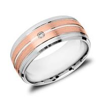 anillo de mujer en plata esterlina parcialmente dorado en rosa con circonita cubica