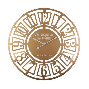 Reloj De Pared Dorado Metal