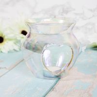 glass globe heart wax amp oil warmer