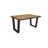 mesa comedor mesa fija cocina y salon 140x90x74 cm para 6 comensales muebles comedor estilo industrial roble y negro