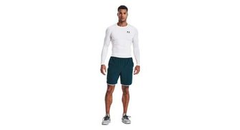 Camiseta de compresion de manga larga under armour heatgear blanca