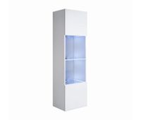 vitrina salon comedor blanco 40x29x165 1 puerta led luke v6 muebles bonitos