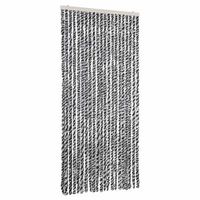 cortina antimoscas chenilla gris negro y blanco 90x200 cm vidaxl
