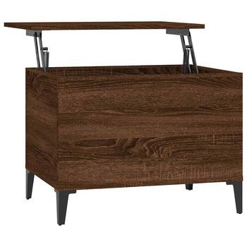 Mesa De Café - Mesa De Centro Madera Contrachapada Roble Marrón 60x44,5x45 Cm