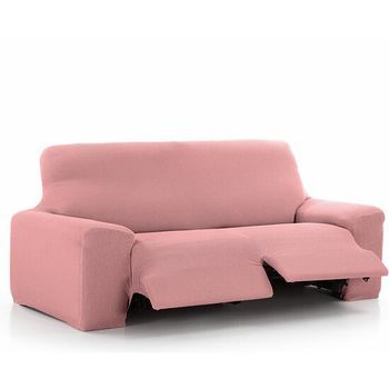 Funda De Sofá Relax Elástica Vega Para Sofá De 3 Plazas Con 2 Reposapiés Rosa