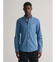 gant para hombre 3000402 camisa slim fit azul s casual algodon manga larga