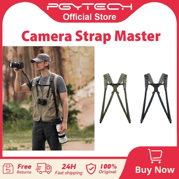 PGYTECH Camera Strap Master, Arnés de hombro doble de cuero para 3 cámaras, Arnés de cámara ajustable para fotógrafo profesional