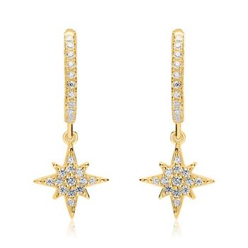 Colgante estrella criolla plata 925 circonita dorada