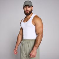 mp mens lift ribbed muscle fit tank - white - s