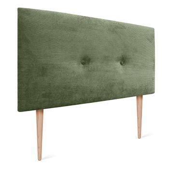 Dhome Cabecero De Pana Liso Con Botones 105x115 Con Patas Camas 105 - Verde Selva
