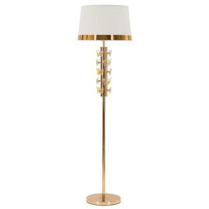 Lámpara De Pie De Metal Con Mariposas De Resina Transparentes Cm Ø 45x157