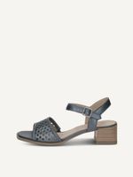 caprice heeled sandal blue made of leather with trapeze heel size 40