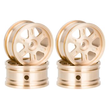 4 piezas Ruedas de latón mejoradas de 0.7'' para Axial SCX30 1/30 Modelos de coches RC Piezas de repuesto