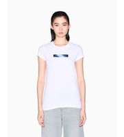 ax armani exchange para mujer xw002112af16294u0002 camiseta ajustada de punto de algodon elastico blanco m casual manga corta