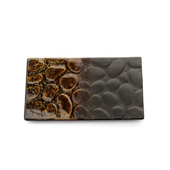Plato de cerámica en marrón 25,9x15,5x2 cm