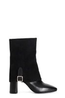 botin mujer de piel con maxi puno bimaterial black 36