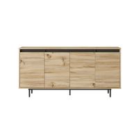 aparador luvio con 4 puertas - patas de metal 160 cm negro