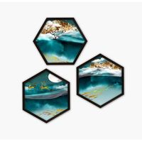 cuadro decorativo enmarcado 6gen1730799 multicolor 35x35 cm 3 piezas