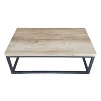 mesa baja hawai r tablero de madera clara patas de acero r diseno moderno