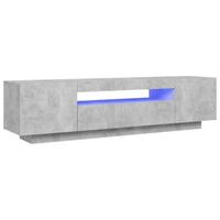 mueble de tv  mueble de salon  mesa de tv con luces led gris hormigon 160x35x40 cm
