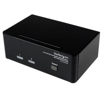 Conmutador KVM DVI+VGA 2 Puertos StarTech.com con Audio y USB 2.0