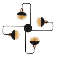 lampara de techo ani-n-372 cobre negro hierro vidrio diametro 72x22 cm