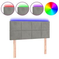 cabecero accesorio para dormir dormitorio mueble led 90 x 5 x 7888 cm tela terciopelo gris claro tdl0201231