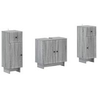 juego de gabinete de bano de 2 piezas ede sonoma gris vidaxl