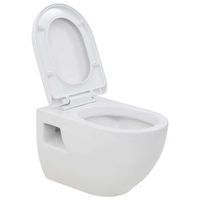 inodoro de montaje en pared de ceramica blanco vidaxl
