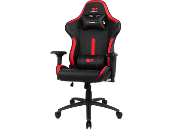 Silla gaming - Drift DR350, Polipiel, Reposabrazos 4D, Ruedas silenciosas, Inclinación, Rojo