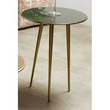 Mesa Aux. Verde Con 3p. Oro 40dx50 Cms. 40dx50 Cms