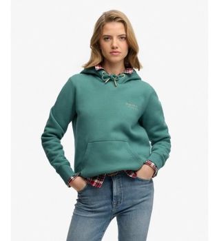 Superdry para mujer. W2012180A Sudadera con capucha Essential Logo turquesa (XL), Casual, Verde, Algodón