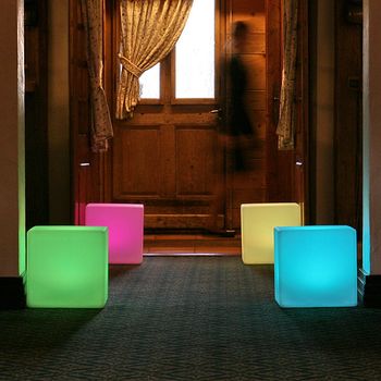 Colour Change Outdoor Cube Seat