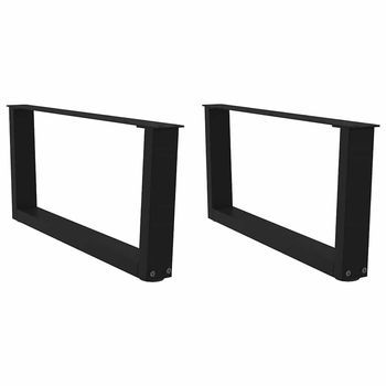 Patas Para Mesa De Centro En Forma De V (2 Unidades), Color Negro, 70 X (30-31,3) Cm, Acero Vidaxl