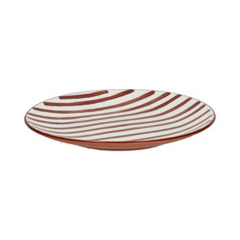 Plato de postre de porcelana naranja oscuro