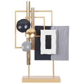 Figura Decorativa De Mesa Adorno De Metal Dorado Sulfur