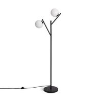 lampara de pie metal y cristal balts negro