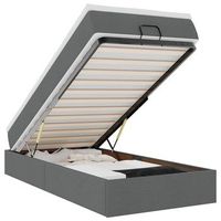cama individual  cama para adultos  estructura cama otomana colchon tela gris oscuro 90x200cm