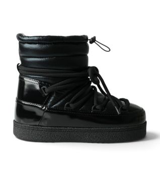 Inuikii para mujer. 1002.003.0192 Botas Mountain Gloss negro (39), Plano, Cordones, Casual