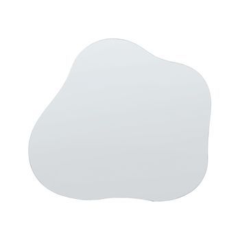 Espejo De Pared De Vidrio Plateado 50 X 55 Cm Sin Marco Ovalado Accesorio Bagneux