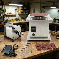 lijadora de disco de banco electrica de 220v con 7 rodillos de lijado de velocidad variable mini afilador de bordes autoadhesivo para molienda de sobremesa