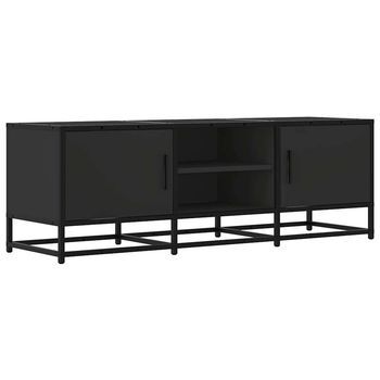 Mueble De Tv Madera De Ingeniería Y Metal Negro 120x35x41 Cm Vidaxl