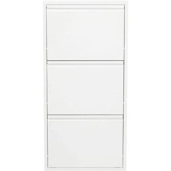 Zapatero de 3 compartimentos blanco