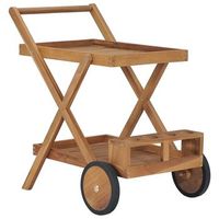 carrito del te de madera maciza de teca vidaxl