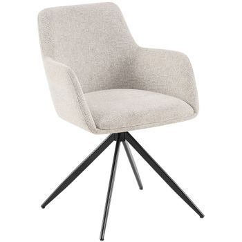 Silla De Comedor Olema Tapizada En Tela Crema 62x56x81 Cm Clp