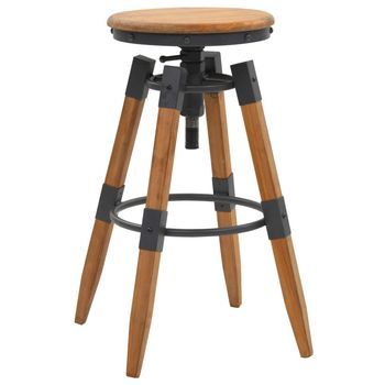 Pack 2 Uds Taburetes De Bar | Taburete De Cocina | Taburete Alto Madera Maciza De Abeto