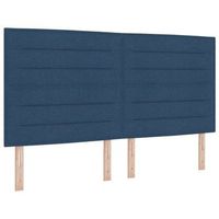 cama box spring led con cabecera azul 180 x 200 cm tela vidaxl