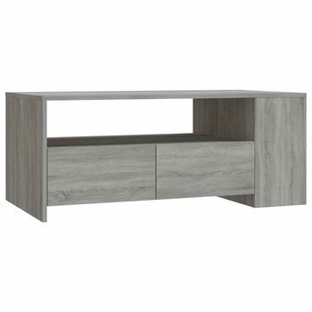 Mesa De Centro Madera De Ingeniería Gris Sonoma 102x55x42 Cm Vidaxl