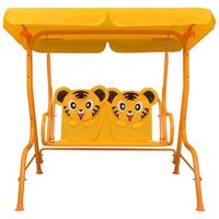 banco balancin para ninos tela amarillo 115x75x110 cm