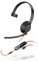 poly blackwire 5210 auriculares alambrico diadema llamadasmusica usb tipo c negro rojo